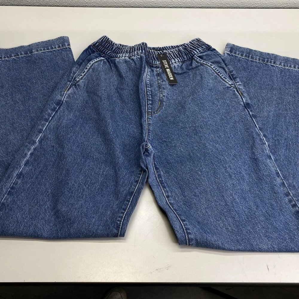 Steve Madden Women's Denim Pant Blue Size XS Gilda Stretch Waist Straight Leg